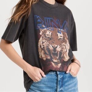 Anine Bing Kids Tiger Graphic Tee - Black